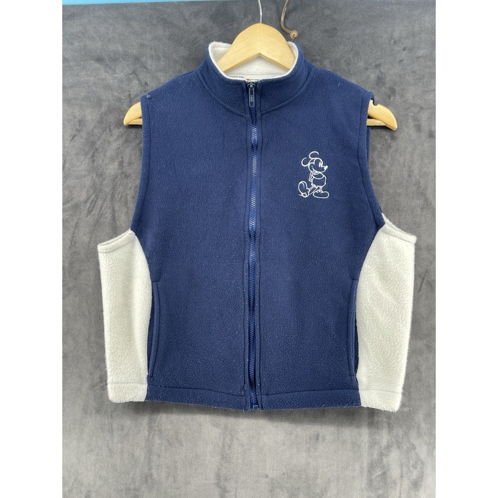 Rare Vintage Walt Disney World Mickey Mouse Fleece Vest M Made inā USA